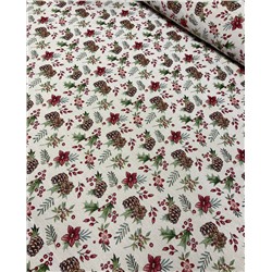 Сканди Рождество Шишки и ягодки Ткань 280 см 2307415