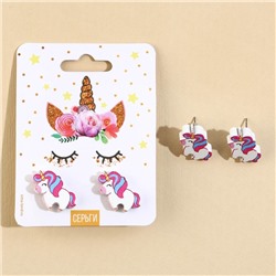 Серьги детские «Единорог», гвоздики