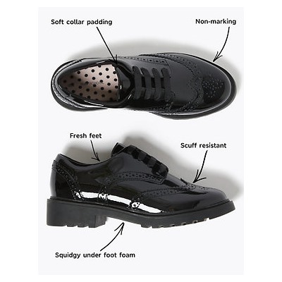 Kids' Leather Brogue School Shoes (13 Small - 7 Large)