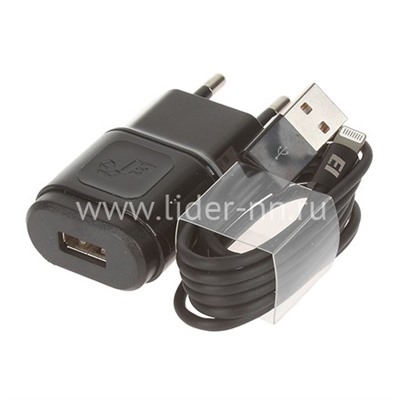 СЗУ ELTRONIC Lightning (2100mAh) в коробке (черный) с USB вых. (голова+кабель)