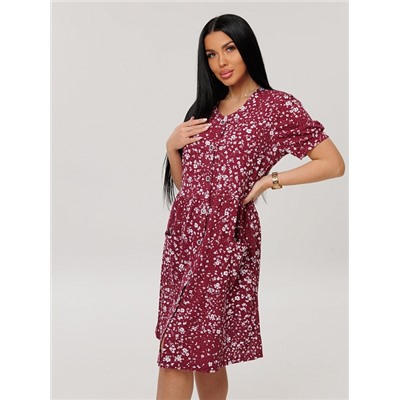 Женский халат Х-153(К) / Бордовый (цветы)