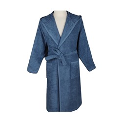 Халат Велюровый Мужской (M) Ecosoft Mavi Bay Medium Bornoz- EcoCotton