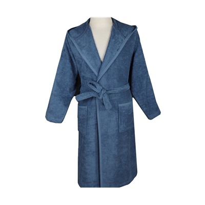 Халат Велюровый Мужской (M) Ecosoft Mavi Bay Medium Bornoz- EcoCotton