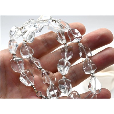 Бусы из горного хрусталя Льдинки 12*15мм, 45см