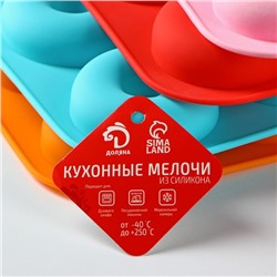 Форма для выпечки Доляна «Сладости.Пончик», силикон, 33×25×2 см, 12 ячеек, d=6,8 см, цвет фиолетовый