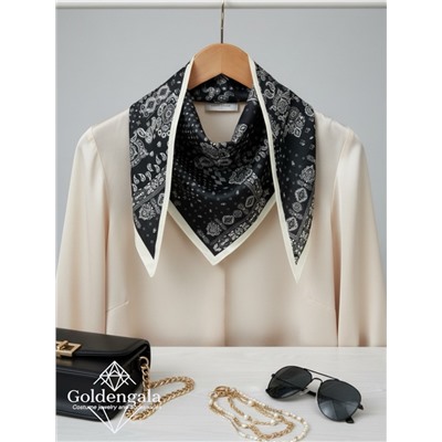 Косынка шелковая с принтом Арт 25183/006