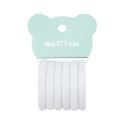 Резинки для волос MESHU "Essence", белые, 6шт., европодвес