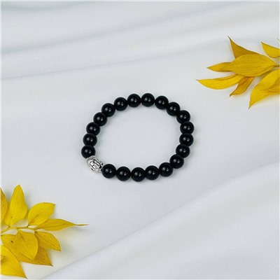 Радуга Самоцветов Браслет Будда из черного Агата