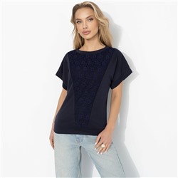 Футболка комбинированная, Всегда иначе (синяя)