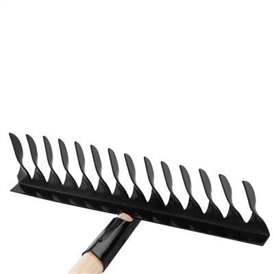 Грабли стальные, 350х1300 мм, 14 витых зубьев, деревянный черенок, Сибртех