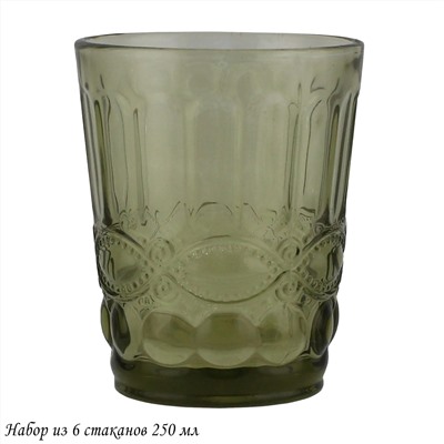 588-441 Набор из 6 стаканов 250 мл в под.уп.(х4) Зеленый