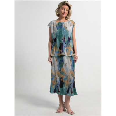 Костюм с юбкой Вайнона (зеленый) К15119-10М