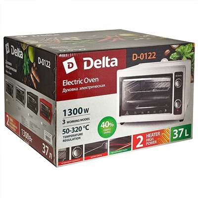 Духовка электрическая 1300 Вт 37 л DELTA D-0122 красная