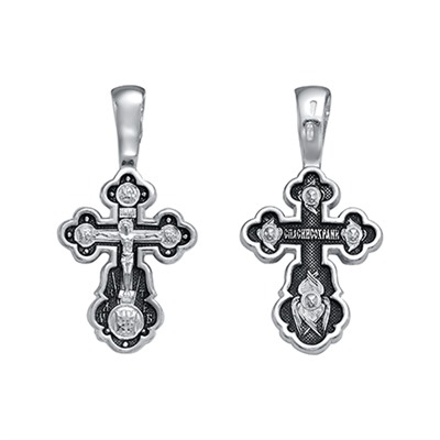 Крест из серебра литье частичное чернение