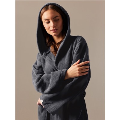 Халат махровый с капюшоном женский SL HOME: Basic "Гри Сандре", р-р XL, 100% хл, 420 г/м2