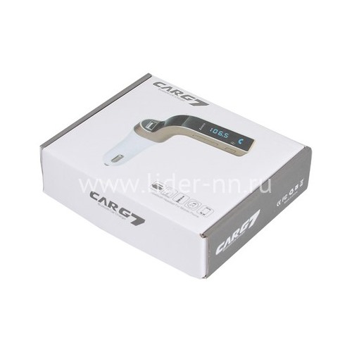 Громкая связь в авто (FM/Bluetooth/AUX/Micro SD/USB 1000mAh) серебро