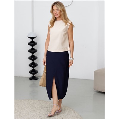 Топ c вырезом лодочка из плотного лиоцелла