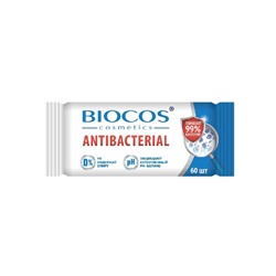 BioCos Влажные Салфетки  Антибактериальные 60шт