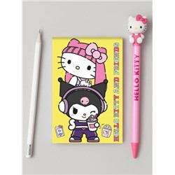 Блокнот А7 "Hello Kitty and friends", 65*98 мм, клетка, 40 л на скрепке, обложка 200 гр/м2