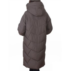 A621 GRAY/BROWN Пальто зимнее женское (200 гр. холлофайбер)