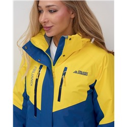 Горнолыжный костюм женский зимний УЦЕНКА желтого цвета 02815J
