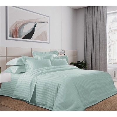 Ткань страйп-сатин / Зеленый