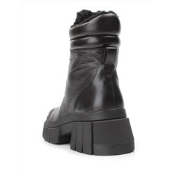 04-M804 BLACK Ботинки зимние женские (натуральная кожа, толстая байка)