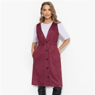 Сарафан из мягкой экозамши, Магическая сила (бордо)