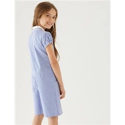 Girls' Gingham School Playsuit (2-14 Yrs)