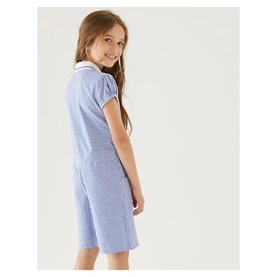 Girls' Gingham School Playsuit (2-14 Yrs)