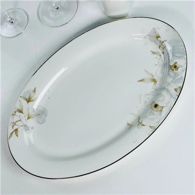 145-689 Овальное блюдо 23см ЛИЛИАН в под.уп.(х30)Костяной фарфор