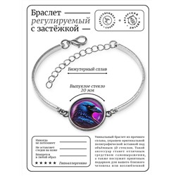 BSI-0157 Браслет металлический Ворон неон