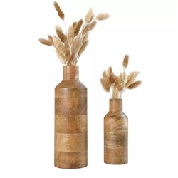 Набор деревянных ваз для цветов (2 шт), Wooden Flower Vase Set of 2 (Natural Light Brown), произв. Behoma