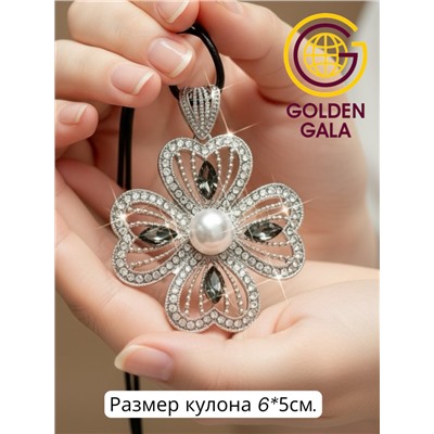 Кулон на кожаном шнурке "Женская грация" Арт КШ2130/13