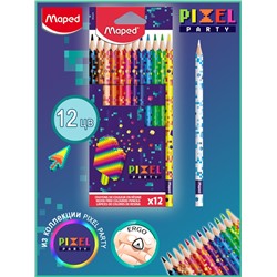 Карандаши 12цв MAPED PIXEL PARTY пластик треугольные 862204/12/Франция