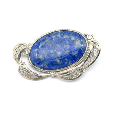 Брошь лазурит "Овал" 60*38мм