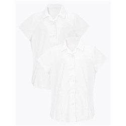 2pk Girls' Easy Iron School Shirts (2-16 Yrs)