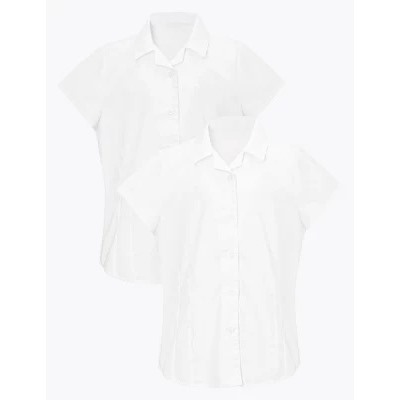 2pk Girls' Easy Iron School Shirts (2-16 Yrs)