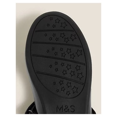 Kids' Leather Riptape School Shoes (8 Small - 1 Large)