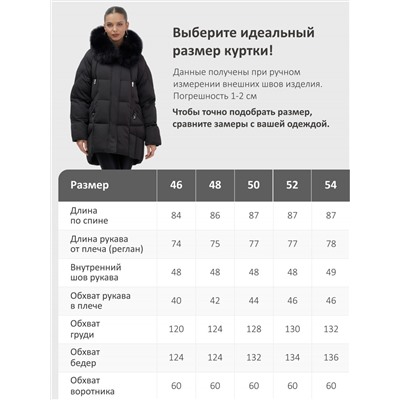 Куртка зимняя женская с мехом и капюшоном тренд черного цвета 7660Ch