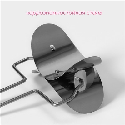 Ролик для вырезания кругов из теста Доляна, d=10.5, серебристый