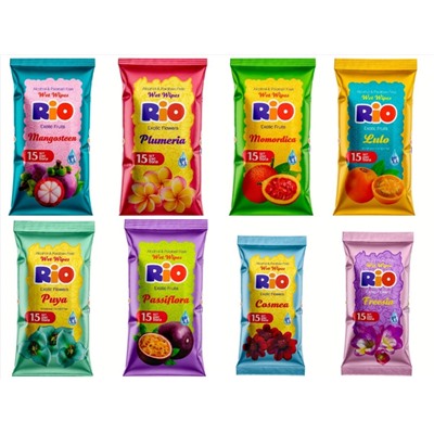 Салфетки влажные RIO Фрукты 15 шт