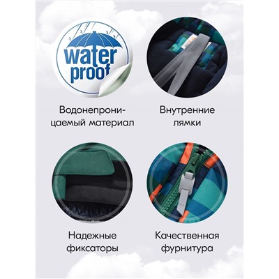 Комбинезон подростковый зимний для мальчика зеленого цвета 9407Z