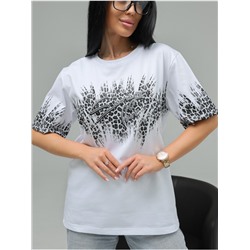 Футболка "Саваж" Белый Серый женская