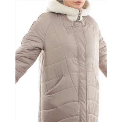 2660 BEIGE Пальто двухстороннее женское еврозима (100 гр. холлофайбер)