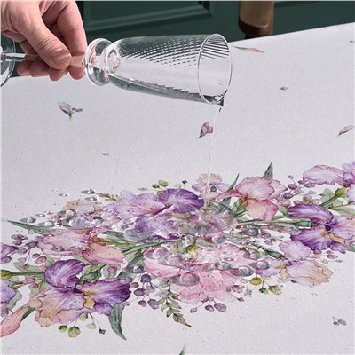 ДОРОЖКА "ИРИСЫ" 45Х145СМ, 100% ХЛОПОК,ТВИЛ C ПРОПИТКОЙ БЕЛЫЙ