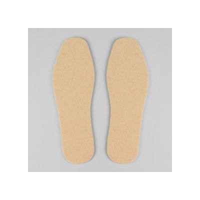 3721124 Стельки для обуви, (овчин, синт.), двухслойные, 43р-р, пара, цвет белый