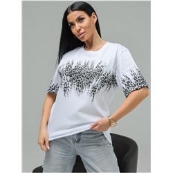 Футболка "Саваж" Белый Серый женская