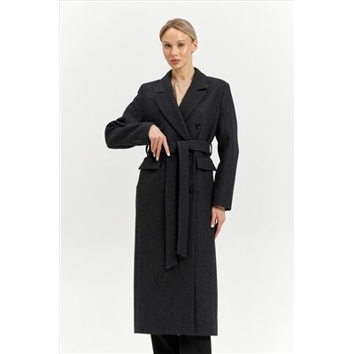 Пальто женское демисезонное 26326 (серый/диагональ)