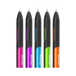Ручка шариковая Berlingo "Color Zone stick" синяя, 0,7мм, прорезиненный корпус ассорти